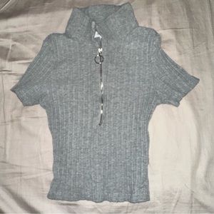 Size SM Better Be Grey/Gray Zip Up Top